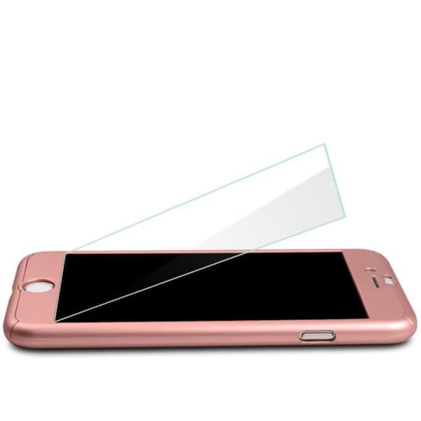 Skal - PHONILLICO - iPhone 8 PLUS - Silver - Helt skydd - Hård plast