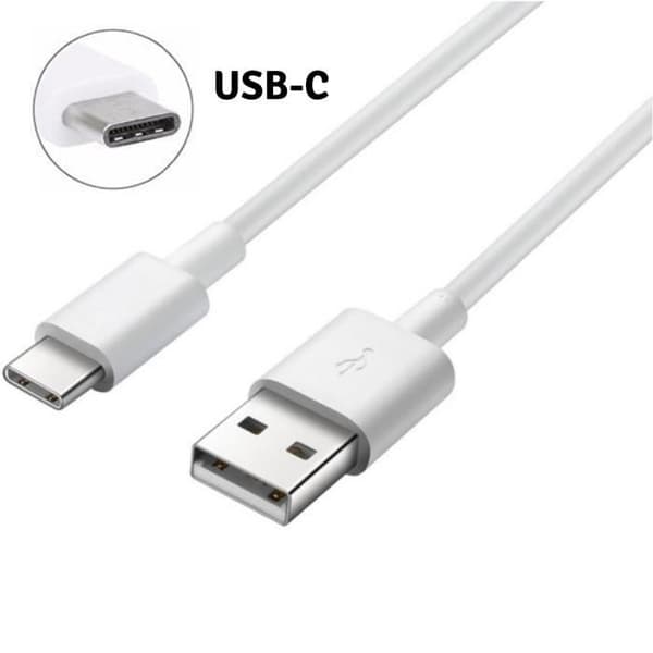 [Kompatibel Samsung Galaxy NOTE 8 - NOTE 9] Kabeltyp USB-C 1 Meter + Vit Bilduppladdare [Phonillico®]