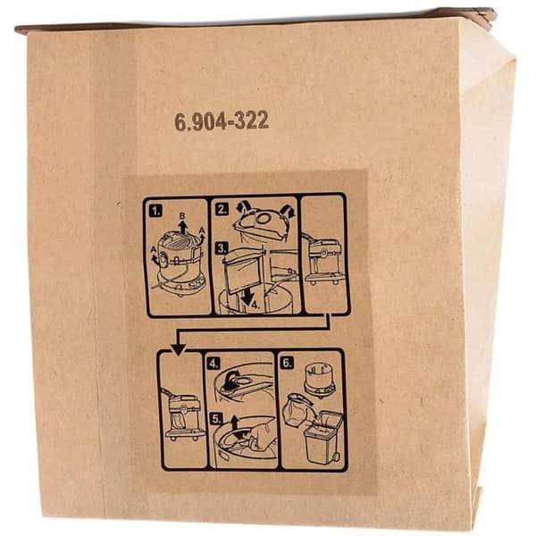 Soppsäckar - Karcher - WD2 MV2 A2000 A2003 A2064 A2099 - Paket med 10 - Engångssoppsäckar - Beige