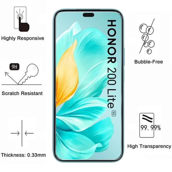 Filmgalleri - Phonillico - Honor 200 Lite 5G - 4-pack - Scratchresistent - Transparent
