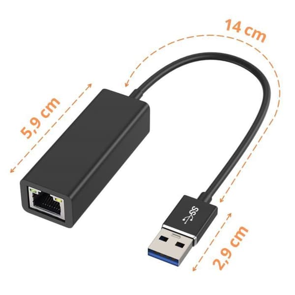 USB till Ethernet-adapter - Ej specificerad - RJ45 - 1000 Mbps - Kompatibel med Windows-Mac-Linux