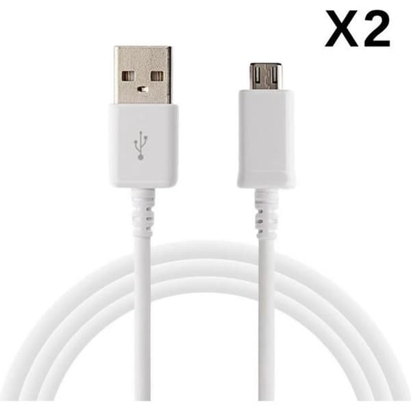 USB-kablar - PHONILLICO - 2-pack - Kompatibel med XIAOMI MI A2 LITE - 1 Meter - Micro USB