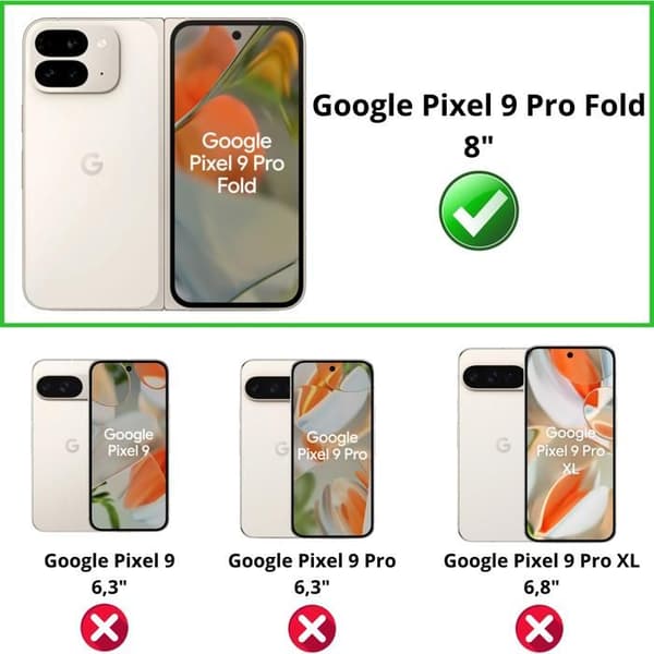 Fodral till Google Pixel 9 Pro Fold - Stötsäkert Skyddande Hårt Transparent Phonillico®