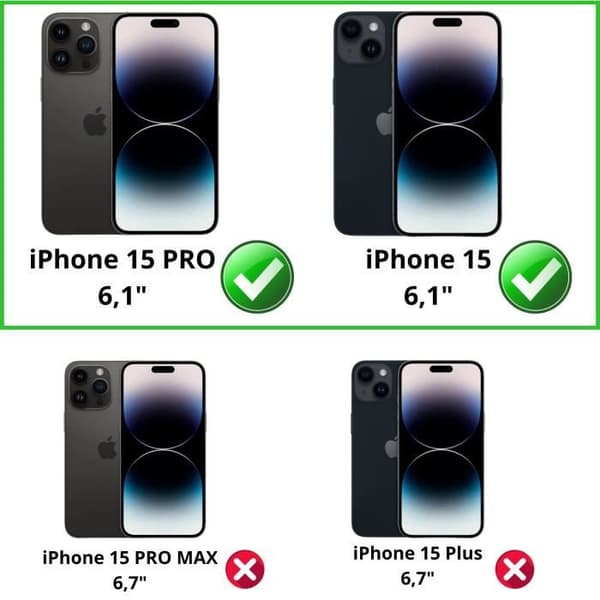 Härdat glas för iPhone 15 - iPhone 15 PRO [Pack 4] Screen Protector Film Phonillico®