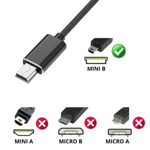 Lot 3 kablar för BenQ DC E1000/DC E1460/DC E1465/DC E1480/DC E800/DC E820 - Kabel MINI USB/USB-C Svart 1 Meter Phonillico®