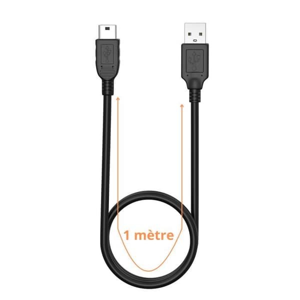 Lot de 3 câbles pour CSL-Computer Wireless Controller - Câble Mini B/USB 2.0 Noir 1 Mètre Phonillico®
