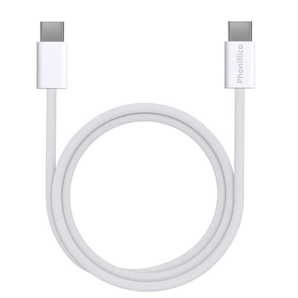 USB-C till USB-C-kabel för iPhone 16 / 16 PLUS / 16 PRO / 16 PRO MAX - 2 meter flätad nylonkabel Phonillico®
