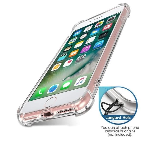 [Kompatibel Apple iPhone 7] Stötsäker Transparent Silikon [Phonillico®]