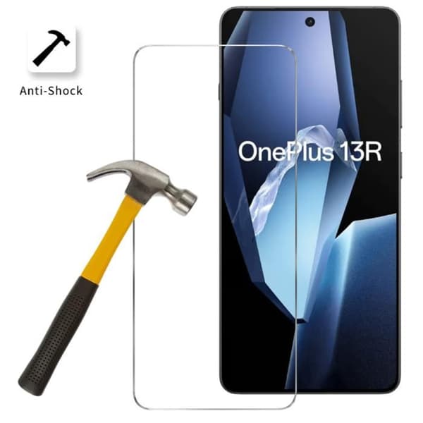 Härdat glas - Phonillico® - OnePlus 13R - Paket med 2 - Represistent - Transparent