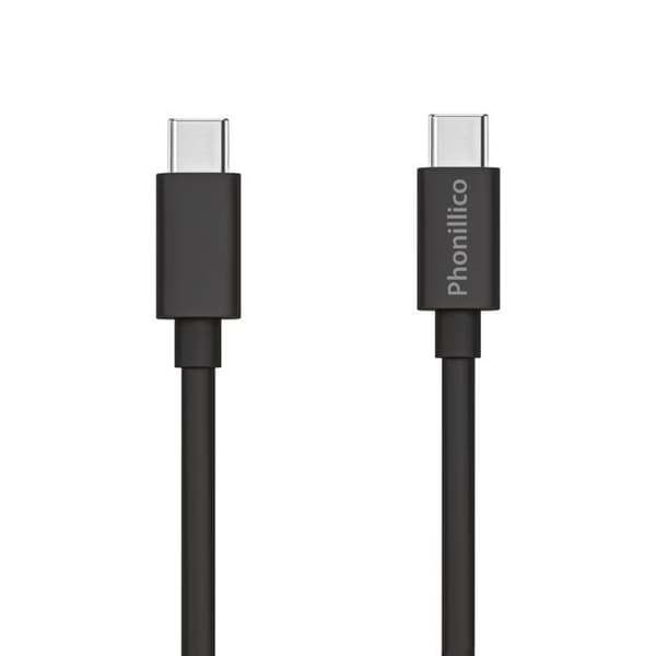 Kabel 20cm USB-C USB-C Svart för Samsung Galaxy NOTE 8 / NOTE 9 / NOTE 10 Phonillico®