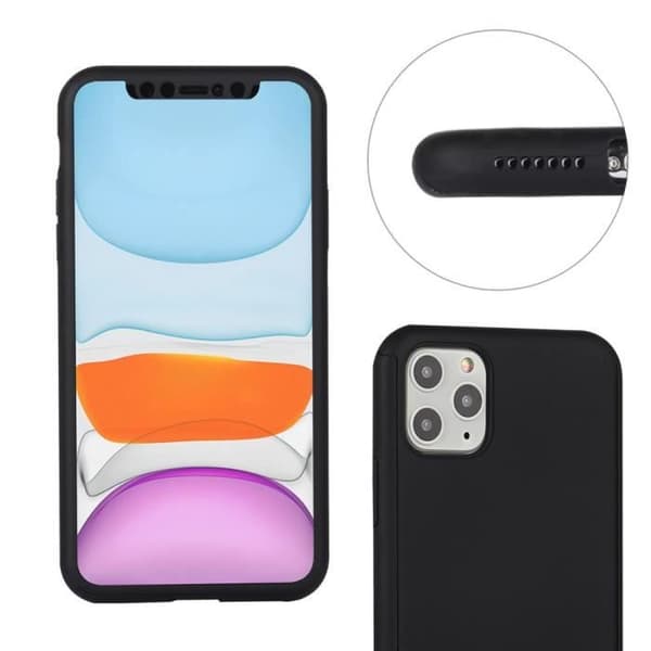Coque - PHONILLICO - iPhone 11 PRO MAX - Silver - Heltäckande skydd - Härdat glas