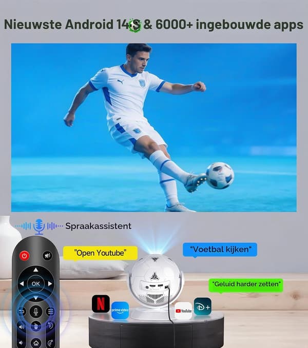 HY300F projektor | 4K-stöd | Android 14 | WiFi 6 | Bluetooth 5.4