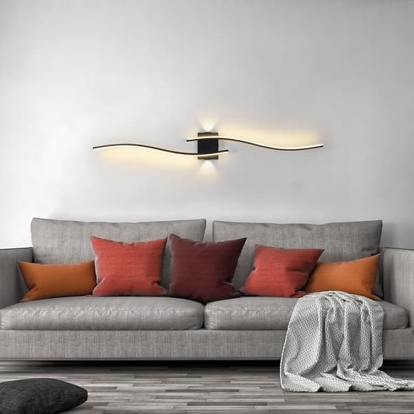 Væglampe LED 120cm | Sort | 3000K | Indendørsbelysning