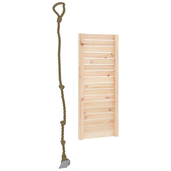 Träklättervägg 108 cm | med rep | massivt trä