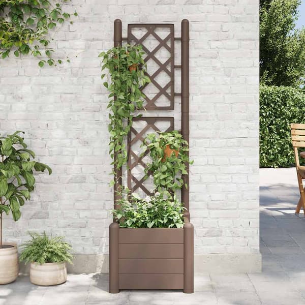 Plantekasse espalier | 43x43x142 cm | PP | Mocca