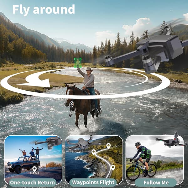 Luftfotodrone 4K-kamera | GPS-navigation | letvægtsmodel