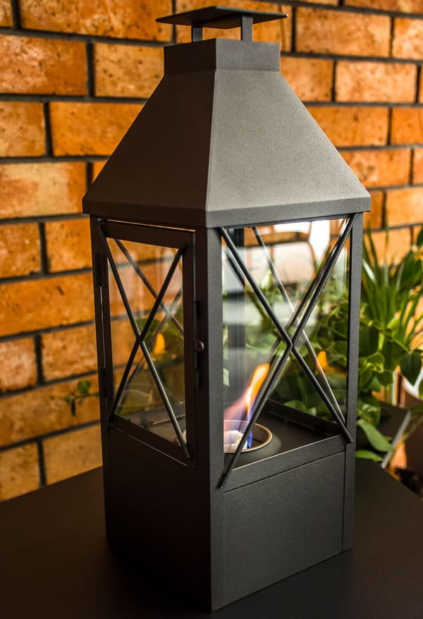 Stuepejs bioethanol 42,5x15x15 cm | sort | sikkerhedsglas