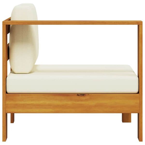 Träsoffa 1-sits | krämvit | akaciaträ | modulsektion