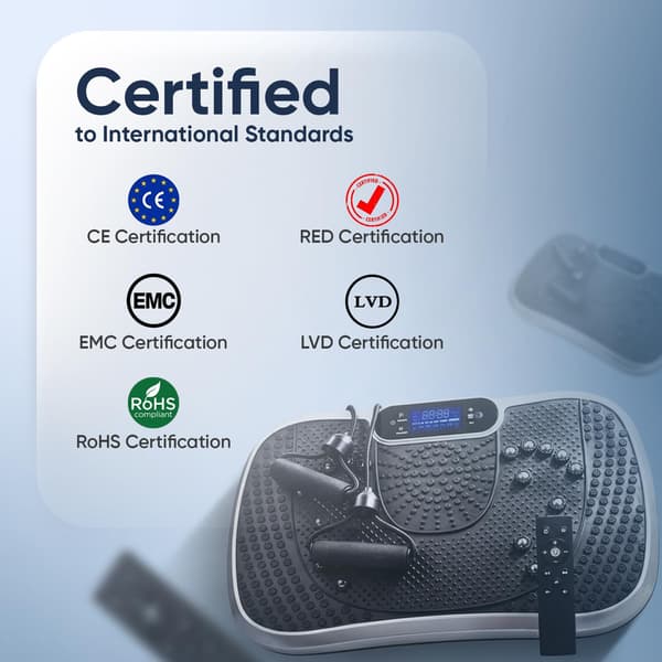 Vibrationsplade sort | 99 hastigheder | 5 programmer | Bluetooth | 5 modstandsbånd