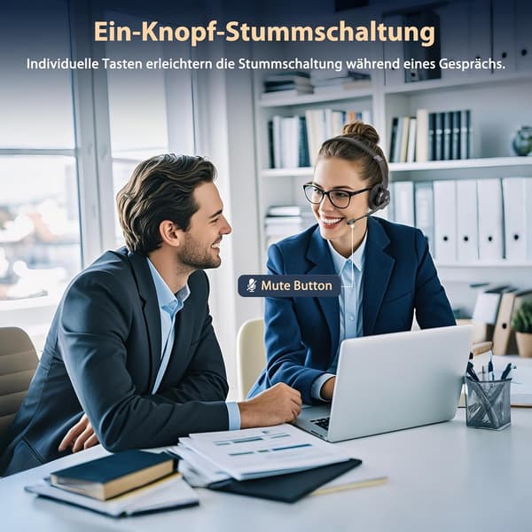 Trådlöst headset | Svart | Mikrofon | Bluetooth | PC och kontorsbruk