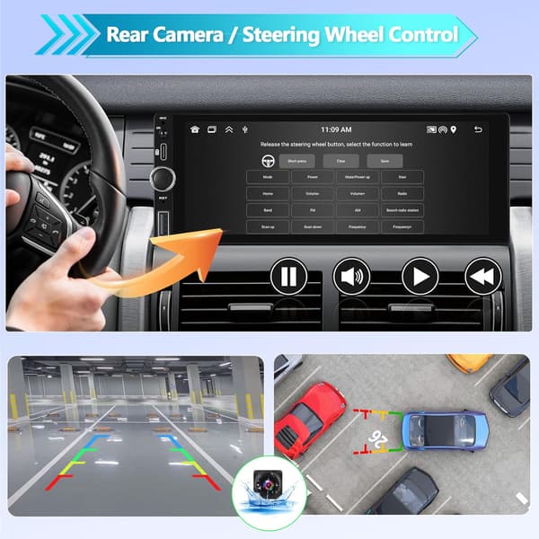 Multimedieafspiller bil | 6,86-tommer display | 1-DIN | Android 13 | CarPlay | Android Auto