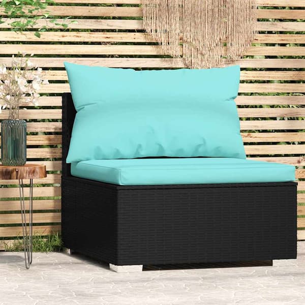 Loungesektion sort | polyrattan | havemøbel | stålramme