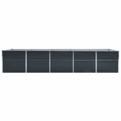 Planteringslåda galvaniserat stål | 400x80x45 cm | antracit | rektangulär