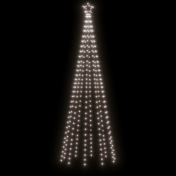 Utomhusgran 300 cm | Konformad | Kallvit | 310 LED | Trädgårdsbelysning