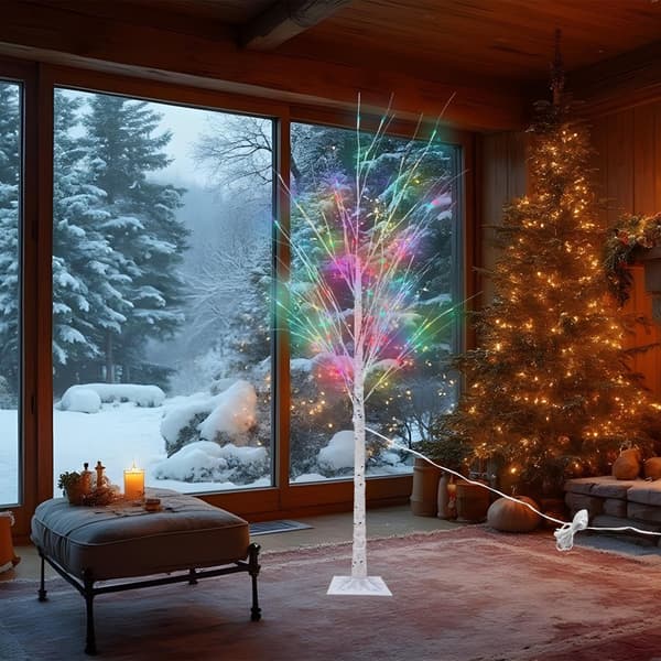 Kunsttræ birk 180 cm | 144 LED | 8 indstillinger | belysning