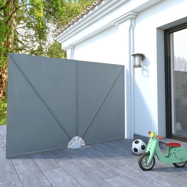 vidaXL Utdragbart Vindskydd 240x160 cm Grå