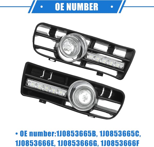 Frontgrill svart | LED-belysning | VW Golf 1997-2004 | plast