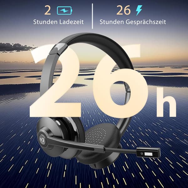 Trådlöst headset | Svart | Mikrofon | Bluetooth | PC och kontorsbruk