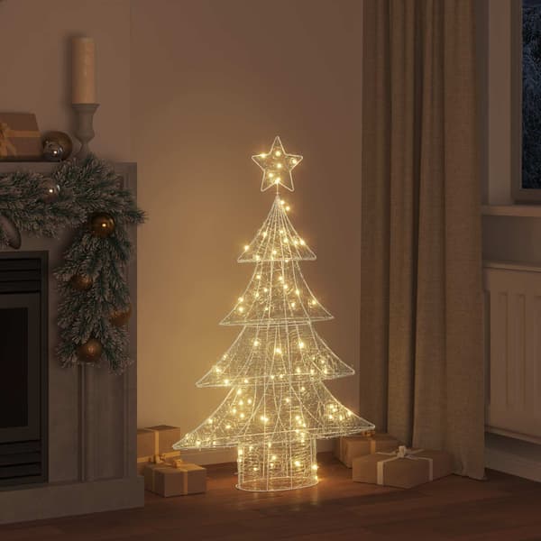 Vinterbelysning akryltræ 120 cm | 100 varmhvide LED-lys | julepynt