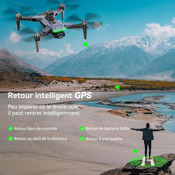 Kameradrone 4K | GPS | Wi-Fi-forbindelse | Lithium-ion batteri