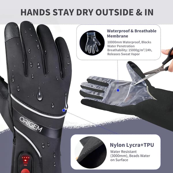 Raynauds-handsker sorte | størrelse L | opvarmede | unisex | til kolde hænder