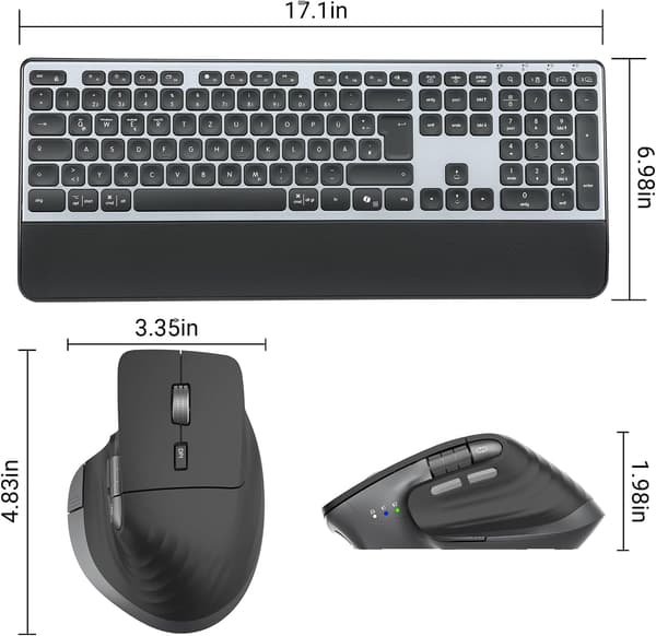 Computerpakke mus tastatur | støjsvag | LED-lys | trådløs forbindelse