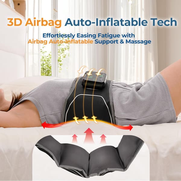 Rygbind opvarmet | 3D-luftpudemassage | vibrationsfunktion | 152 cm | 4 varmeniveauer