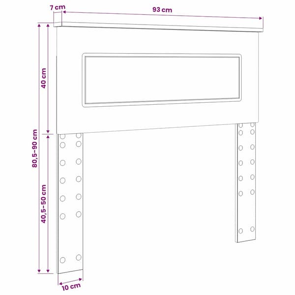Sänggavel vit 93x7x100 cm | konstruerat trä | rektangulär