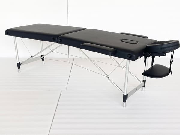 Massagebriks sammenfoldelig | 185x70 cm | 2 sektioner | Aluminium | Sort