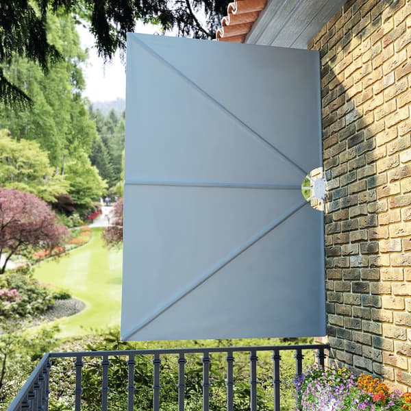 vidaXL Utdragbart Vindskydd 240x160 cm Grå