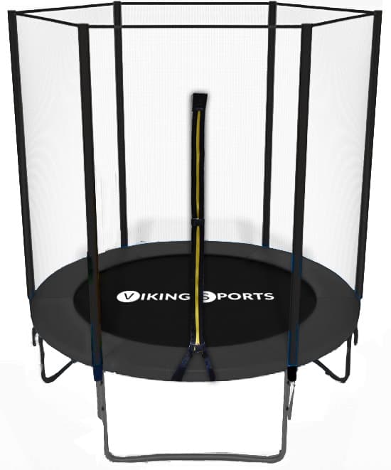Trampolin 183 cm | sort | med sikkerhedsnet | rund
