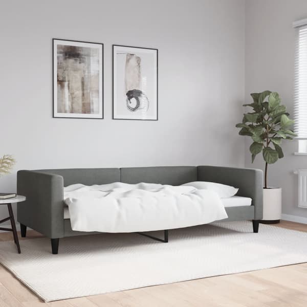 vidaXL Bäddsoffa 100x200 cm Mörkgrå Tyg