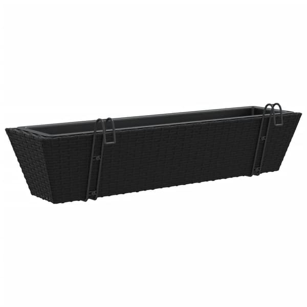 Urtepotteskjulere til ophæng | sort polyrattan | 2-pak
