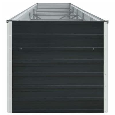 Planteringslåda galvaniserat stål | 400x80x45 cm | antracit | rektangulär