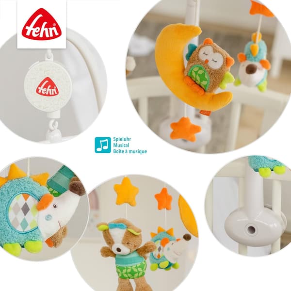 Tremmesengsmobil Sleeping Forest grå | 65 cm | roterende figurer