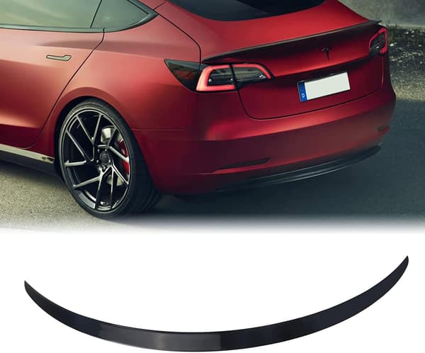 Hækspoiler Tesla Model 3 | Glossy Carbon Look | Aerodynamisk vinge | Sort