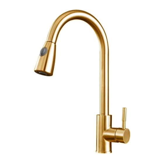 Diskbänkskran mässing | guld | utdragbar pip 82 cm