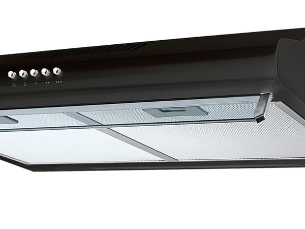 Emhætte underbygning sort | 3 hastigheder | 280 m³/t | LED