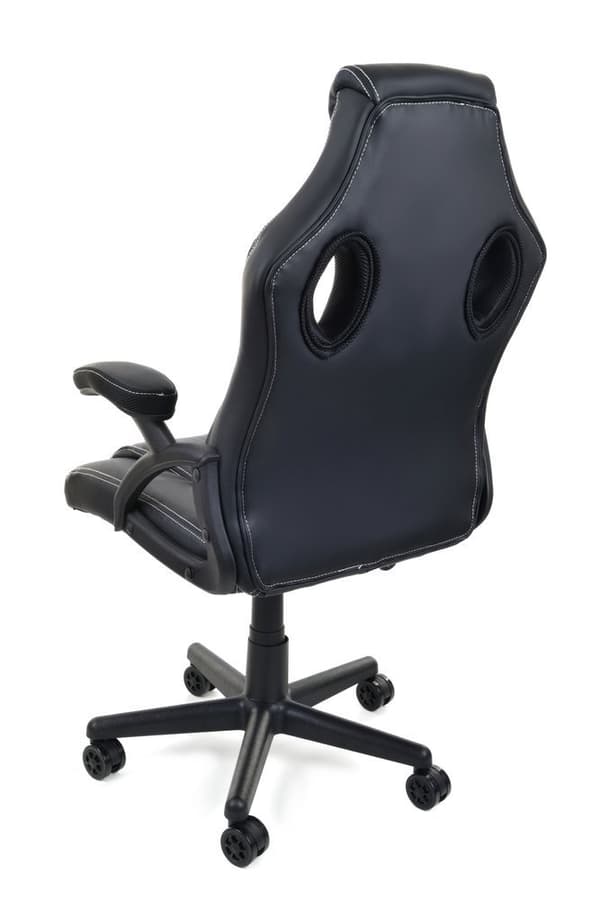 Spilstol gaming | Ergonomisk | Sort | Økolæder | Lændestøtte