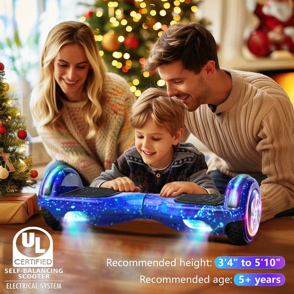 Hoverboard 6.5" | Bluetooth | LED-lys | Starry Night Blue | Oplyste motorer